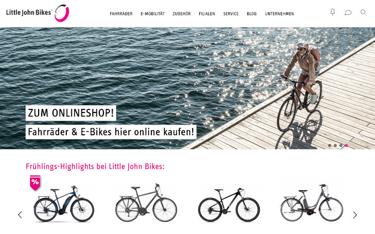 Website Little John Bikes screenshot